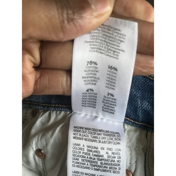 MOTHER The Tripper Ankle Fray Jeans Women Size 24 Blue Denim High Rise Flare - Picture 7 of 8